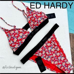 ED HARDY Floral bikini red size L